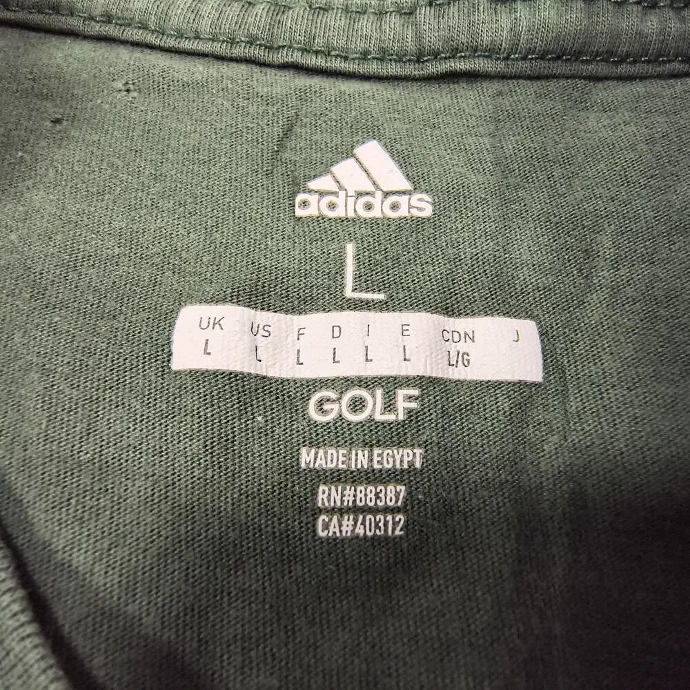 Adidas Casual Crew Neck Short Sleeve T Shirt Mens Size Large L Green White